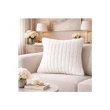 Tasarım Beyaz Peluş Kırlent Kılıfı 43X43 Cm Yumuşak Dokulu Dekoratif Koltuk Yastık Kılıfı