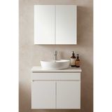 Tasarım Dmz Home Concept Oval 42 cm Çanak Lavabolu, Tamamı Mdf, Beyaz Renkli, Aynalı Üst Dolaplı Banyo Dolabı Takımı