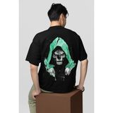 Tasarım Doctor Doomsday Baskılı Unisex Oversize Marvel Karakter Tişört - 01 Siyah - 2XL