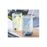 Tasarım Evi 2'li Good Morning Borosilikat Kare Cam Bardak 500 ml