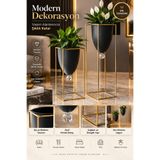 Tasarım Evi 2'li Metal Ayaklı Saksı Çiçeklik