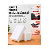 Tasarım Evi 3 Adet Sihirli Sünger, Torpido Süngeri, Ayakkabı Süngeri, Melamin Sünger, Yazı Silen Duvar Süngeri