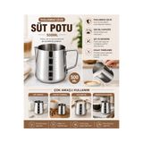 Tasarım Evi 304 Çelik 500 ml Kahve Süt Köpürtme Potu Sütlük Pitcher