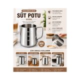 Tasarım Evi 304 Çelik 900 ml Kahve Süt Köpürtme Potu Sütlük Pitcher
