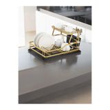 Tasarım Evi Paslanmaz Alüminyum İki Katlı Gold Bulaşıklık Modern Tabaklık