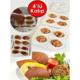 Tasarım Evi Pratik Içli Köfte Kalıbı 4'lü Içli Köfte Aparatı Hamur Şekillendirme Köfte Kalıbı - Beyaz