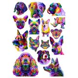 Tasarım Hayvanlar Sticker Set-1 15 Parça Telefon, Tablet, Defter, Laptop Sticker