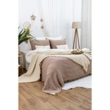 Tasarım HB&Victory %100 Pamuk 4 Katlı Müslin Yatak Örtüsü Kahverengi Renk çift kişilik 240x230 cm.