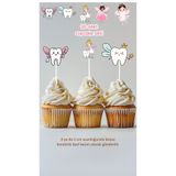 Tasarım İlk Dişim Kız Çocuk Cupcake Doğum Günü Pasta Süsü Doğum Günü Süsü 20 adet