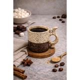 Tasarım Kahve Fincanı - Kahverengi - Cappuccino - Beyaz