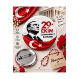 Tasarım Minikutunuz 29 Ekim Cumhuriyet Bayramı Rozeti 15’li – Atatürk Türk Bayrağı Okul Öğrenci Yaka Rozeti 44 mm