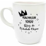 Tasarım Mükemmellik Yordu Biraz Da Fevkalade Olayım Krem Oval Kupa - Hediye Seramik Kupa