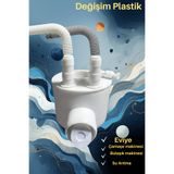 Tasarım Mutfak Eviye Sifonu Çift Makina Girişli Koku Olan Yerlerde Kokuyu Anında Keser Garantili
