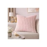 Tasarım Pudra Peluş Kırlent Kılıfı 43x43 cm Yumuşak Dokulu Dekoratif Koltuk Yastık Kılıfı