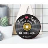 Tasarım Şeker 50 Parça Nikah Hatırası Plak Spotify Kodlu Ahşap Magnet 6x6 cm Renkli Özel Gün Hediyesi