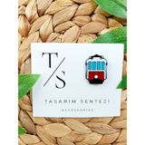 Tasarım Sentezi Rozet Metal Broş Yaka Okul Çantası Kıyafet Şapka Takı Aksesuar Nostalji Treni Taksim Tramvay Rosette - Renkli