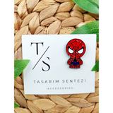 Tasarım Sentezi Rozet Metal Broş Yaka Okul Çantası Kıyafet Şapka Takı Aksesuar Spider Man Örümcek Adam Çizgi Film - Renkli