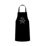 Tasarım Trend Bıyıklı Chef Tasarım Özel Baskılı Chef Mutfak Önlüğü Siyah