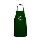 Tasarım Trend Coffee & Kalp Tasarım Özel Baskılı Chef Mutfak Önlüğü Avcı Yeşili