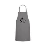 Tasarım Trend Coffee Tema Özel Baskılı Chef Mutfak Önlüğü Gri