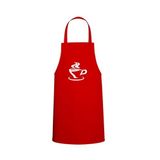 Tasarım Trend Coffee Tema Özel Baskılı Chef Mutfak Önlüğü Kırmızı