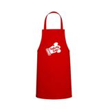 Tasarım Trend Cooking Time Yazılı Özel Baskı Chef Mutfak Önlüğü Kırmızı