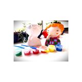 tasarımhikayecisi Alçı Boyama Seti- 2 Adet Erkek Sukulent Saksı-aktivite-çocuk Gelişim-sanat-hediye-okul-eğitici-hobi