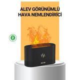 Tasarımlı Alev Efektli Led Aromaterapi Hava Nemlendirici