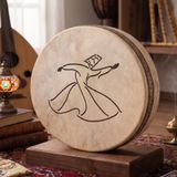 Tasarımlı Bendir (Kılıf Hediyeli) (Semazen)