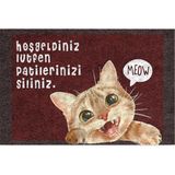 Tasarımlı Dekoratif Kapı Önü Paspas, Dış Mekan/ev Içi/banyo/mutfak/yatak Odası/giriş Paspasları (Patilerinizi Siliniz, 45X70) - Abanoz