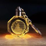 Tasarımlı Renk Değiştiren Kristal Anahtarlık - Pilli Işıklı - Şık Tasarım