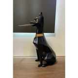 Tasarloxi Tepsi Tutan Doberman Köpek Biblo Heykel