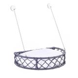 TASARYUM Pencere Kenarına Monte Edilebilir Macrame Örgü Kedi Hamağı El İşçiliği (ANTRASİT, BÜYÜK BOY)