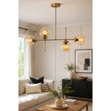 Taşcan Aydınlatma Darvin 4 Lü Eskitme Avize Bal Camlı Modern Yatak Odası Mutfak Salon Avize