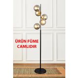 Taşcan Aydınlatma Nida 5'li Siyah Gold Füme Camlı Lambader