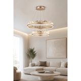 Taşcan Aydınlatma Toledo Bronz Sarkıt 2 Katlı LED Avize Modern Luxury Salon Yatak Odası Avize - Gold