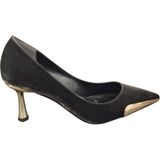 Taşçı Ayakkabı Ventes 8641712Z Kadın Sivri Burun 7 cm Ince Topuk Metal Detaylı Stiletto Ayakkabı - Siyah