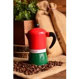 Taşev T1196 Adamo 3 Fincan Kırmızı Yeşil Alüminyum Moka Pot