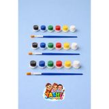 TASHI ART TASHI ANA RENKLER 6'LI (3ML) FIRÇALI TAŞ TOZU BOYAMA SETİ & AKTİVİTE BOYASI