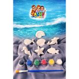 TASHI ART TASHI Deniz Canlıları Taş Tozu Boyama Seti- Çocuklar İçin Eğitici Aktivite