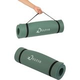 Taşıma Askılı 10 mm Pilates Minderi Kaymaz Taban Yoga Matı Isteğe Bağlı Kamp Matı - Haki