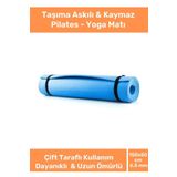 Taşıma Askılı Konfor Modeli Çift Taraflı Kaymaz Yoga Meditasyon Minderi Mavi Mat
