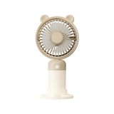 Taşınabililir Mini USB Şarjlı 3 Kademeli El Masaüstü Vantilatör Fan Soğutucu YM88216 - Krem