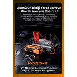 Taşınabilir 10000MAH Akü Takviyeli Hava Kompresörü Şarjlı Powerbankli Göstergeli Araç Lastik Şişirme