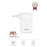 Taşınabilir 20000 Mah Type-C Lightning Hızlı Şarj Dijital Göstergeli 22,5W Powerbank Trm-1027 Beyaz