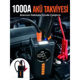 Taşınabilir Araç Acil Durum Cihazı 1000A Akü Takviye Hava Kompresörü Dijital Lastik Şişirme Pompası