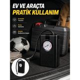 Taşınabilir Araç Hava Pompası Analog Manometreli Lastik Şişirme Pompası - Bayi Depom