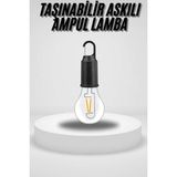 Taşınabilir Askılı Ampul Kamp Lambası Askılı Type-C Şarjlı Bahçe Lambası - 1 - Ahşap