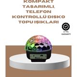 Taşınabilir Bluetooth Disko Topu Uzaktan Kumandalı Işık Efektleri - 1