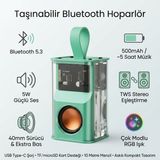 Taşınabilir Bluetooth Hoparlör 5W Rgb Işıklı Tws Type-C Şarjlı Ses Bombası - Yeşil